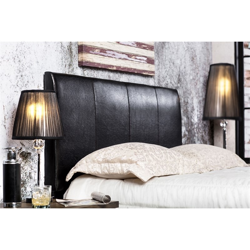 Furniture of America Mevea Faux Leather Full/Queen Panel Headboard in