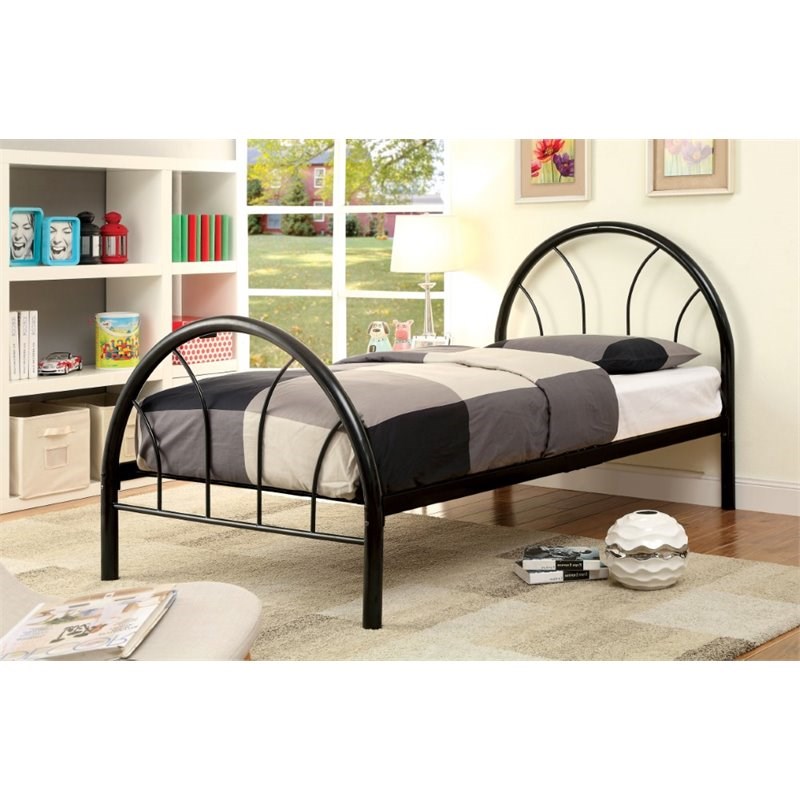 Furniture of America Beasley Contemporary Metal Platform Full Bed in Black