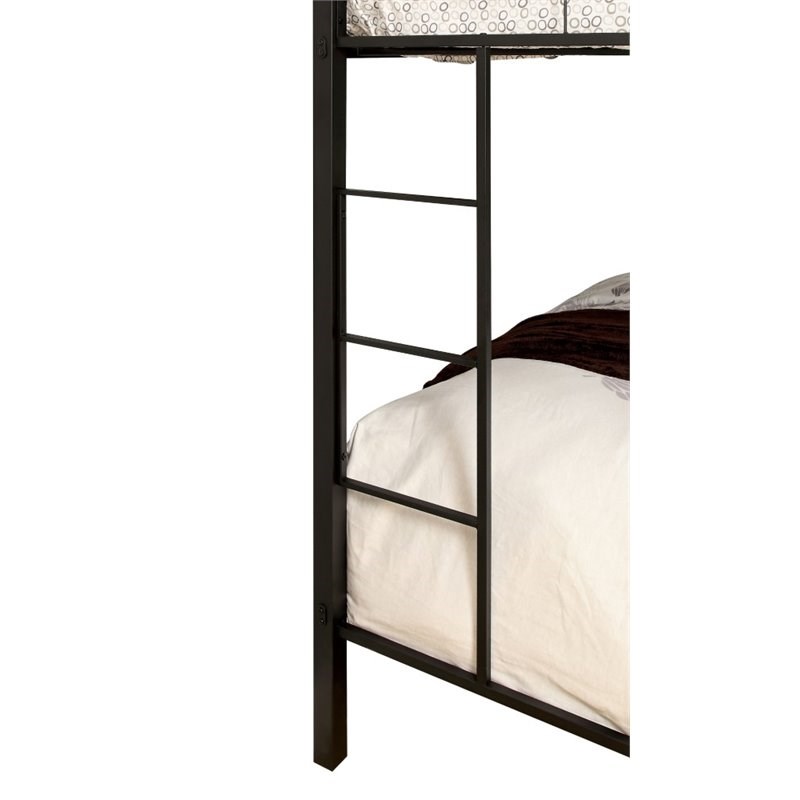 Furniture of America Rivell Metal Full over Queen Bunk Bed in Black