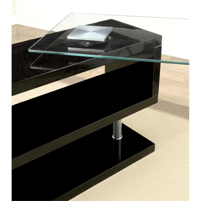 Furniture of America Fiora Modern Metal Swivel Writing Desk in Black