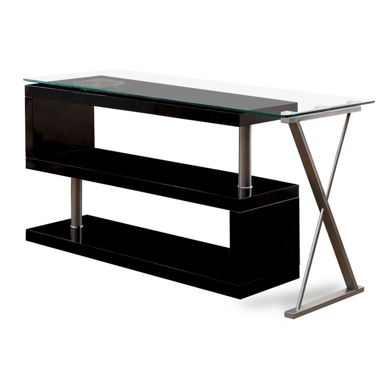 Furniture of America Fiora Modern Metal Swivel Writing Desk in Black