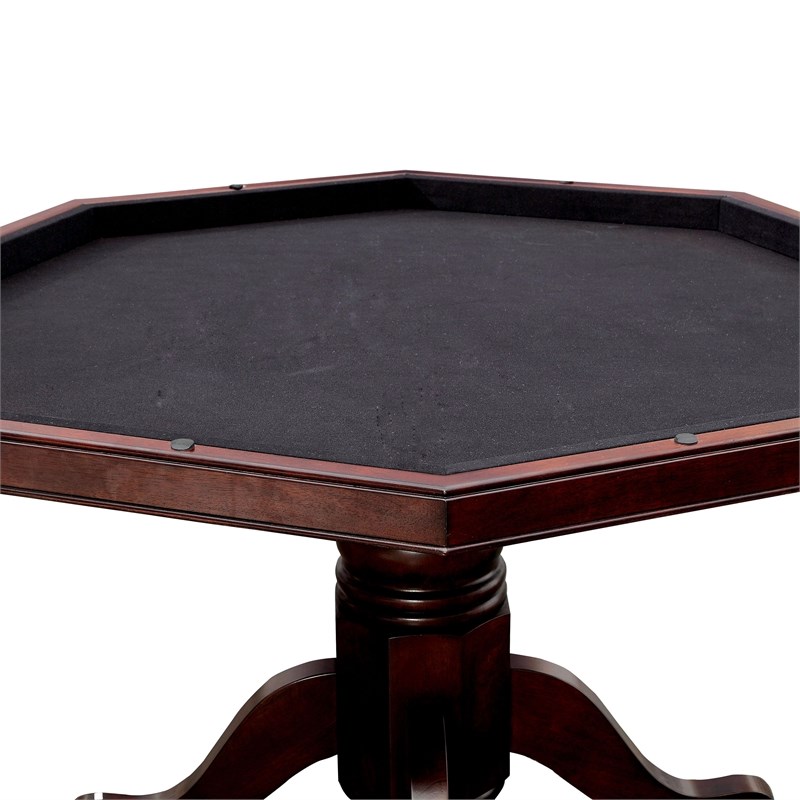 Furniture of America Deaton Traditional Wood Octagon Gaming Table in Cherry