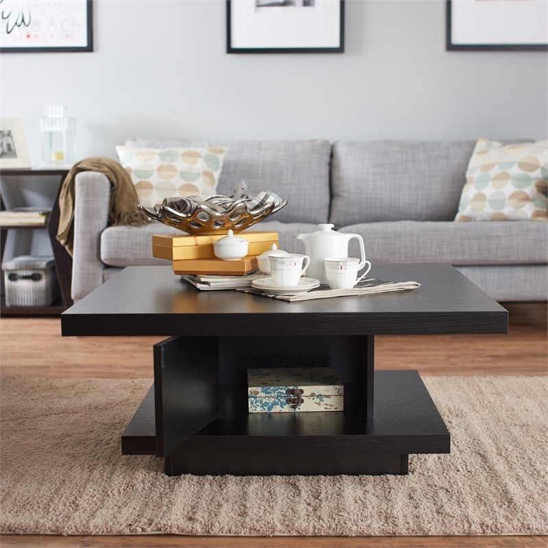 Furniture of America Carenza Contemporary Wood Square Coffee Table in