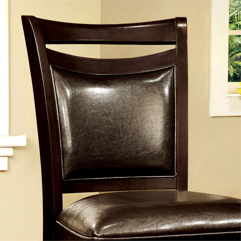 Furniture of America Arriane Espresso Faux Leather Counter Chair (Set of 2)