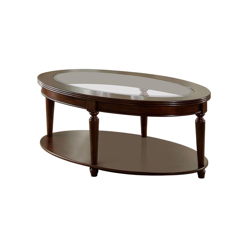 Furniture of America Chrinus 3-Piece Wood Coffee Table Set in Dark Cherry