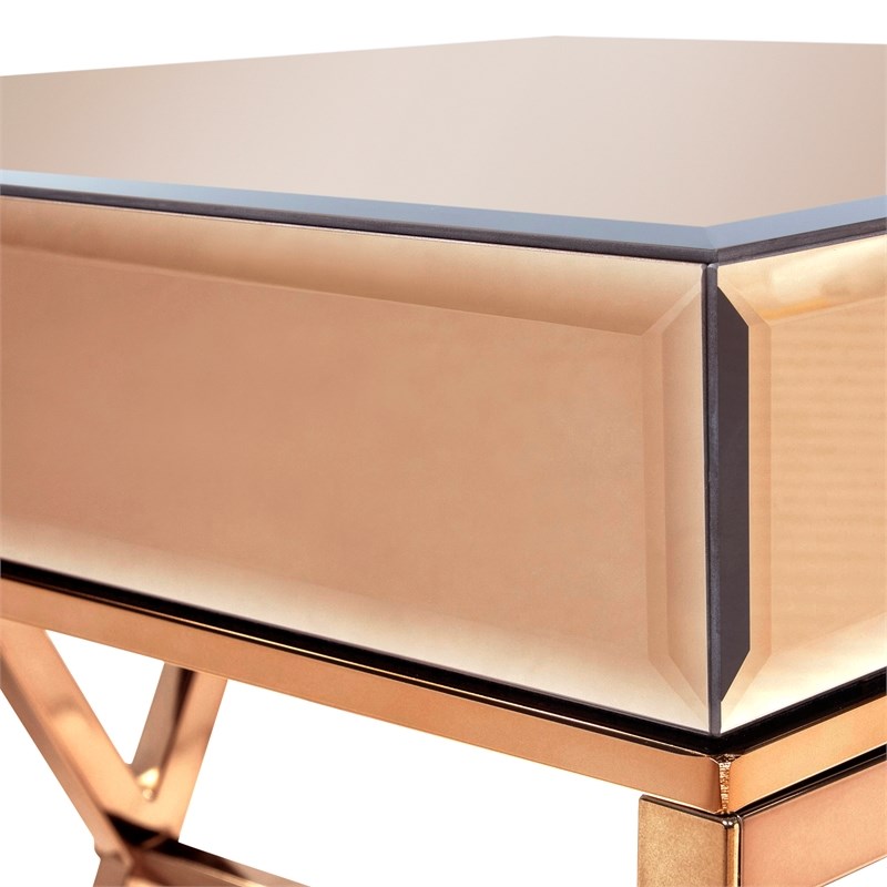 Furniture of America Xander Metal 3-Piece Coffee Table Set in Brass