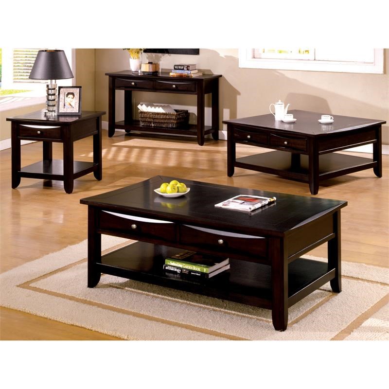 Furniture of America Bonner Transitional Wood 1-Drawer End Table in Espresso