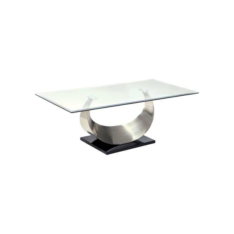 Furniture of America Suse Contemporary Metal 2-Piece Coffee Table Set in Silver