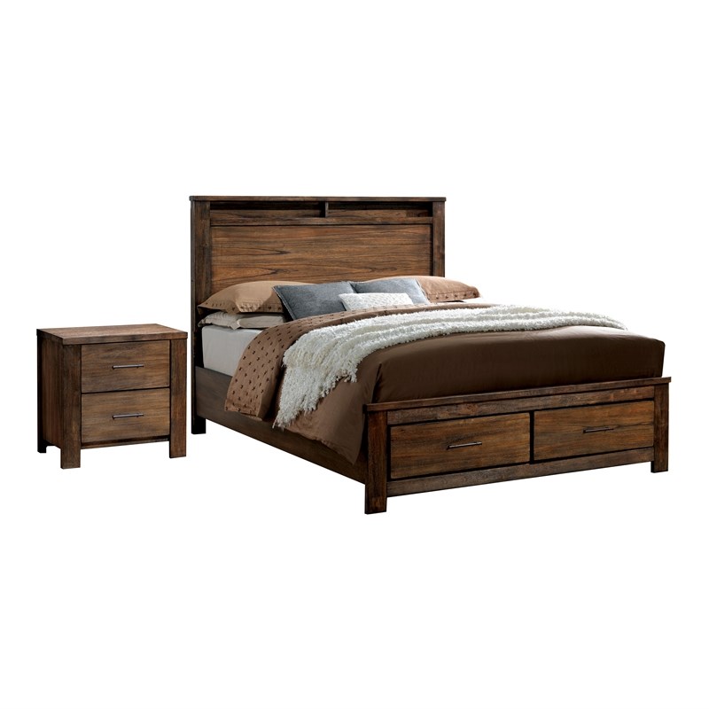 Antique Oak Solid Wood Bedroom Set, Cal King Bedroom Furniture Sets