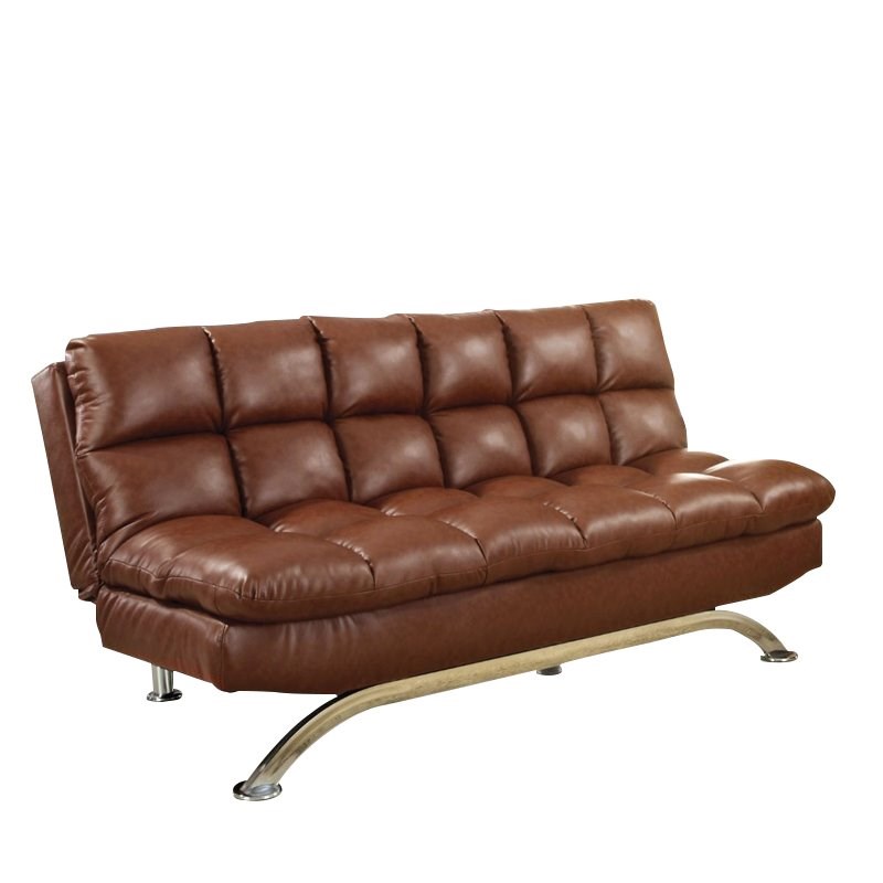 Furniture Of America Preston Faux, Brown Leather Sectional Sleeper