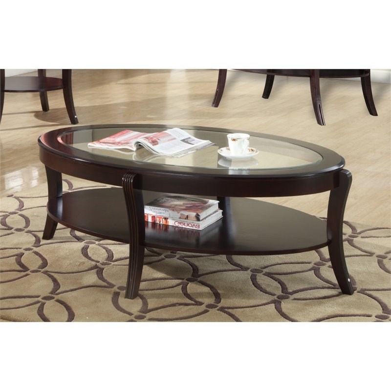 Furniture of America Stemplez Contemporary Wood 1-Shelf Coffee Table in Espresso