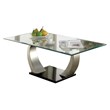 Furniture of America Navarre Stainless Steel Coffee Table in Silver and Black