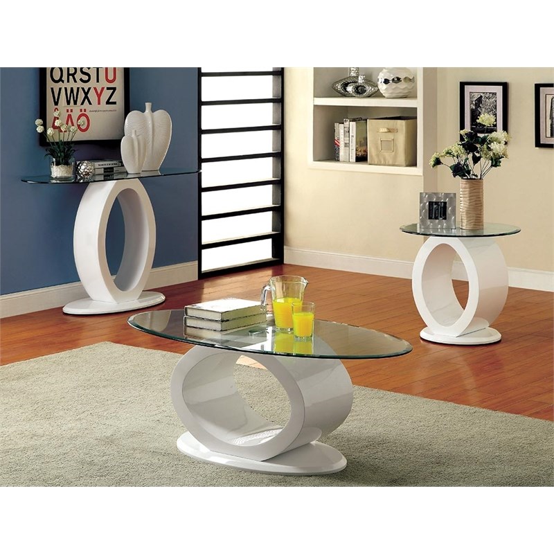 Furniture of America Mason Contemporary Wood Console Table in White
