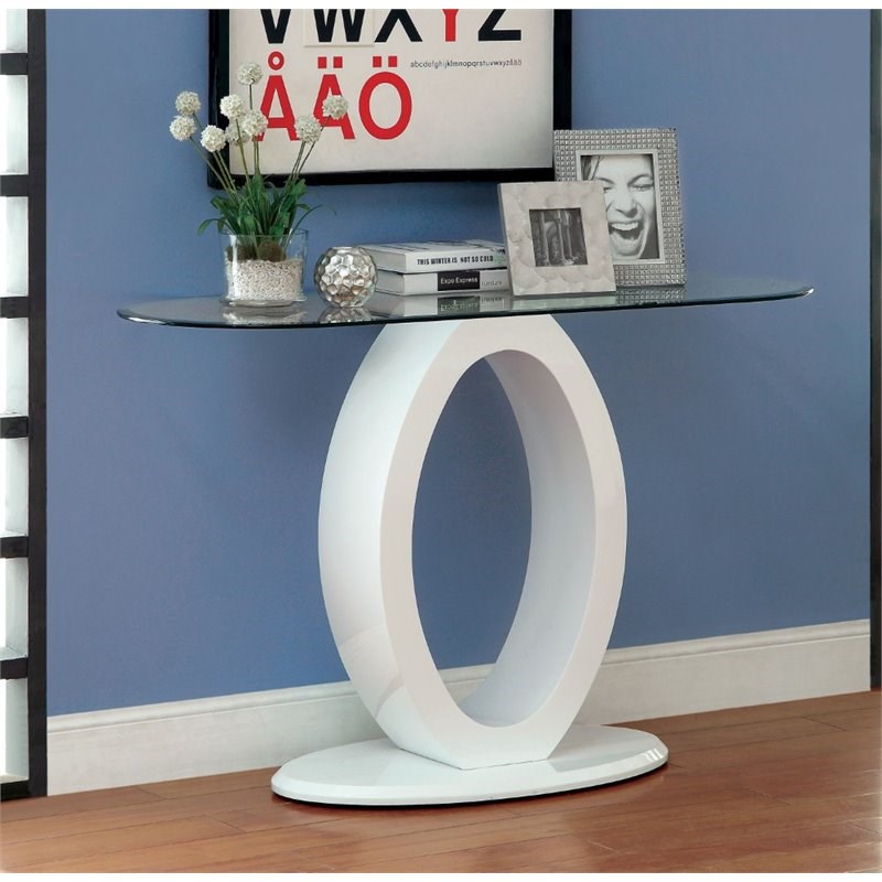 Furniture of America Mason Contemporary Wood Console Table in White