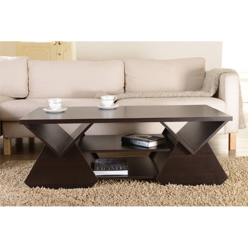 Furniture of America Annabelle Wood Storage Coffee Table in Espresso