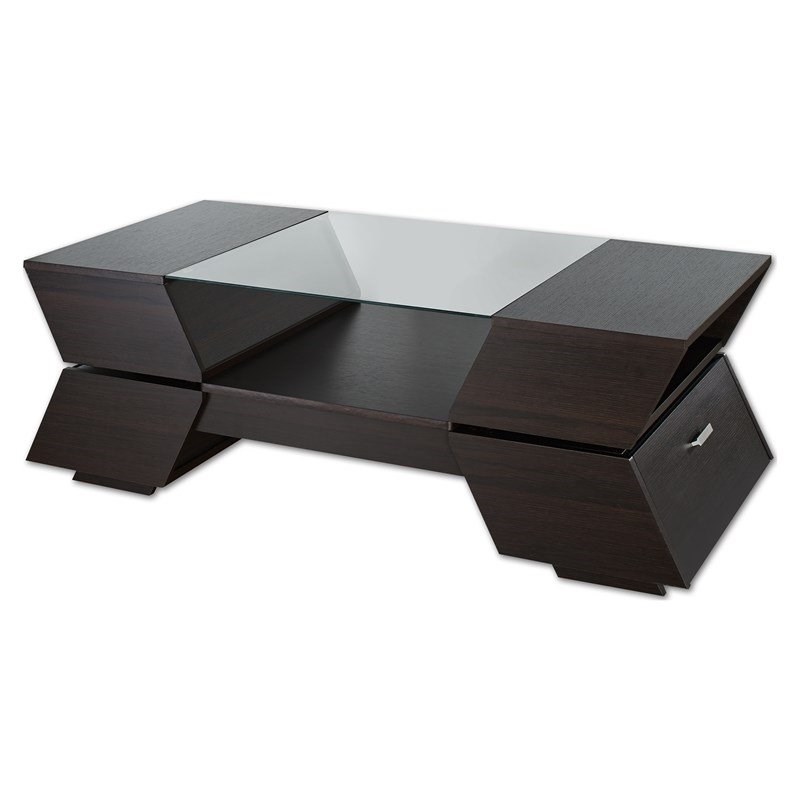 Furniture of America Addison Contemporary Wood Storage Coffee Table in Espresso