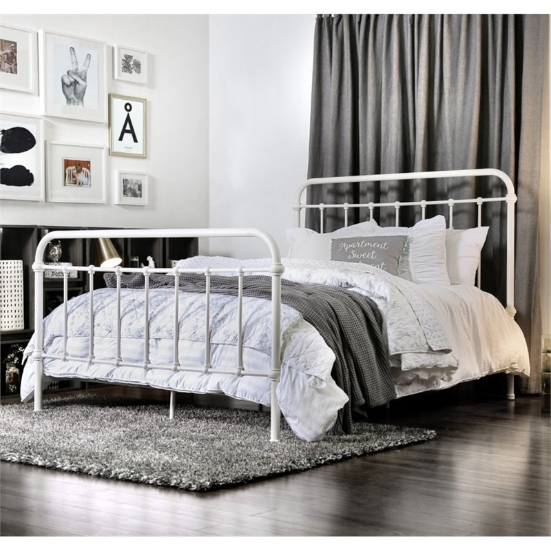 Furniture Of America Celinda Metal, White Metal California King Bed Frame