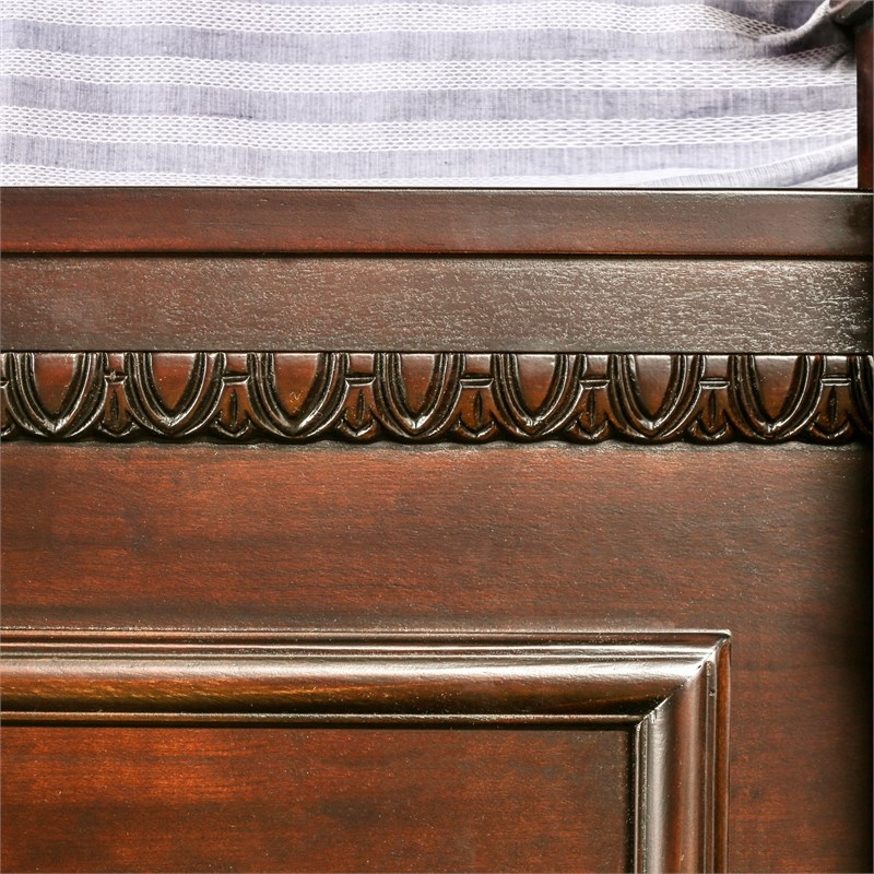 Furniture of America Oulette Transitional Wood King Panel Bed in Dark Cherry