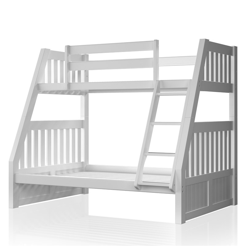 Furniture of America Emmet Cottage Wood Twin over Full Bunk Bed in White