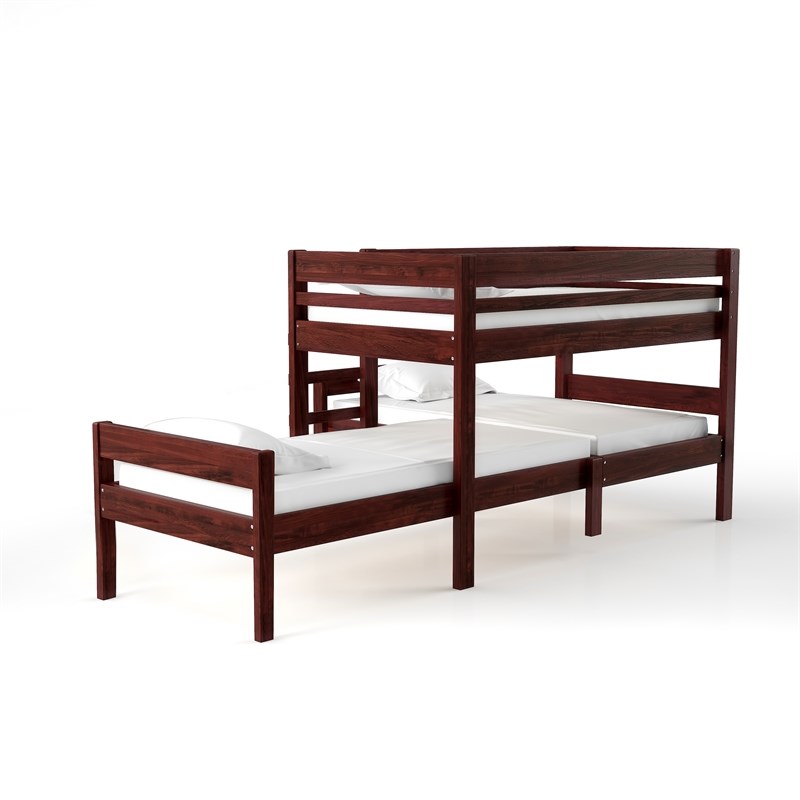 Furniture of America Woody Transitional Wood Twin Triple Bunk Bed in Espresso