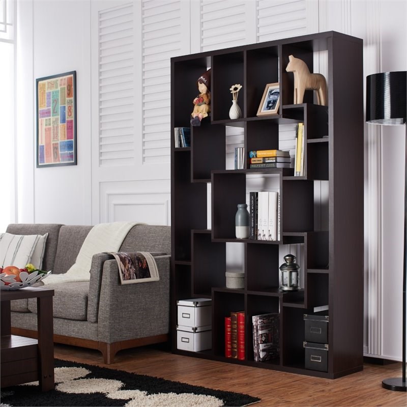 Furniture of America Tyler Wood Multi-Shelf Accent Bookcase in Walnut