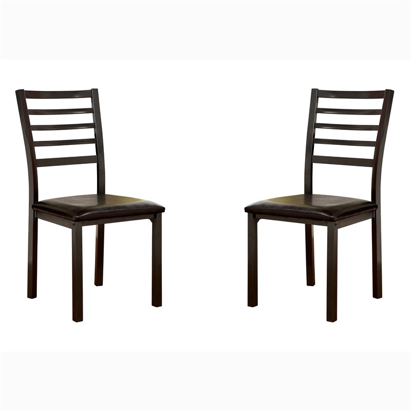 Furniture of America Maxson Metal Padded Dining Chair in Black (Set of 2)
