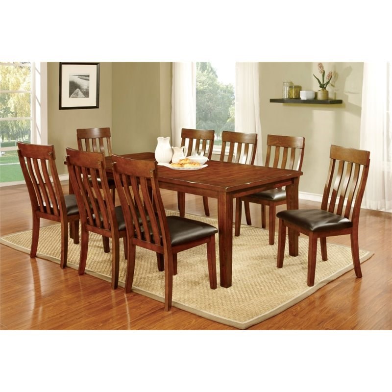 Furniture of America Claire Transitional 9-piece Solid Wood Dining Set ...