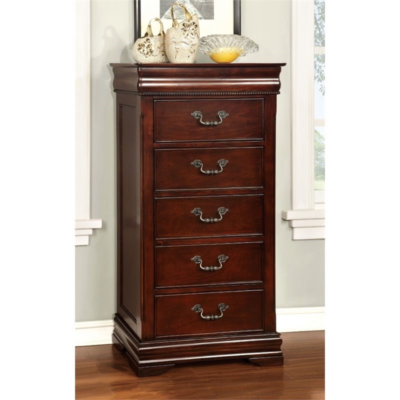 Furniture of America Ruben Traditional Wood 5-Drawer Lingerie Chest in ...