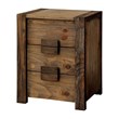Furniture of America Elbert Rustic Solid Wood 3-Drawer Nightstand in Natural
