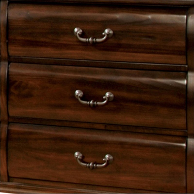 Furniture of America Oulette Transitional Wood 9-Drawer Dresser in Cherry