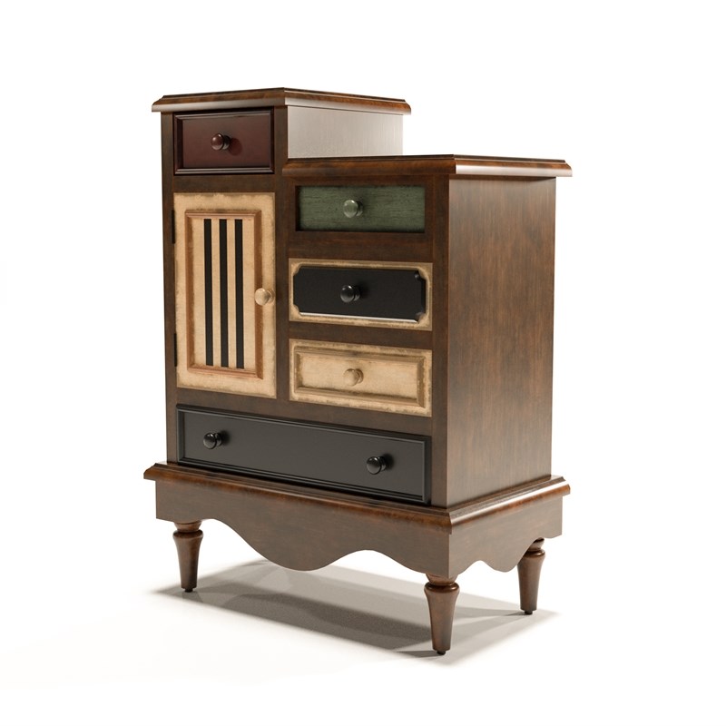 Furniture of America Niles Wood MultiStorage Accent Chest in Antique