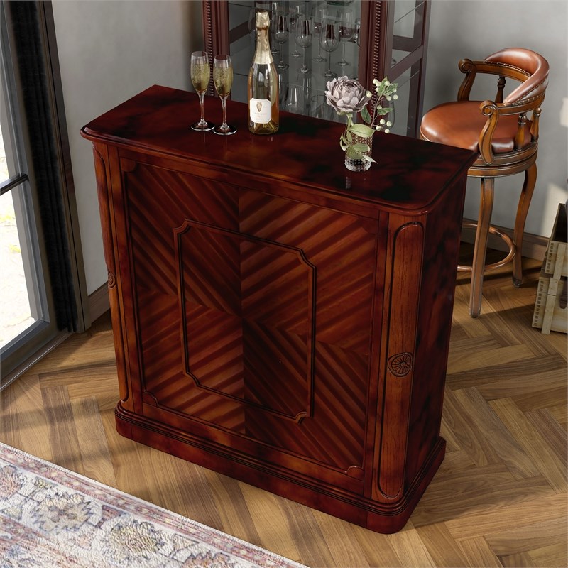 Furniture of America Myron Wood MultiStorage Wine Rack in Dark Cherry