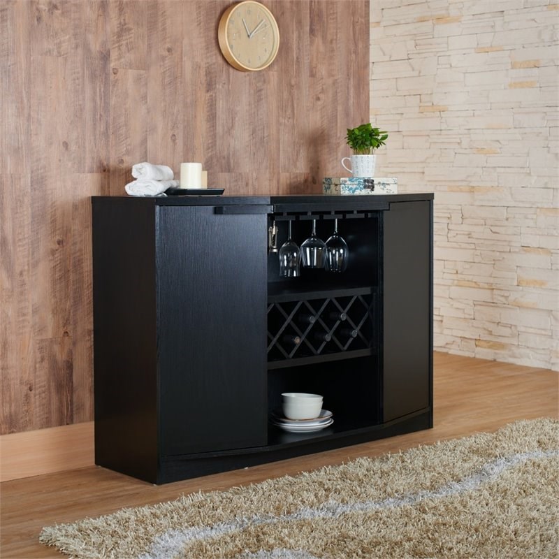 Furniture of America Bruno Contemporary Wood Multi-Storage Buffet in Black
