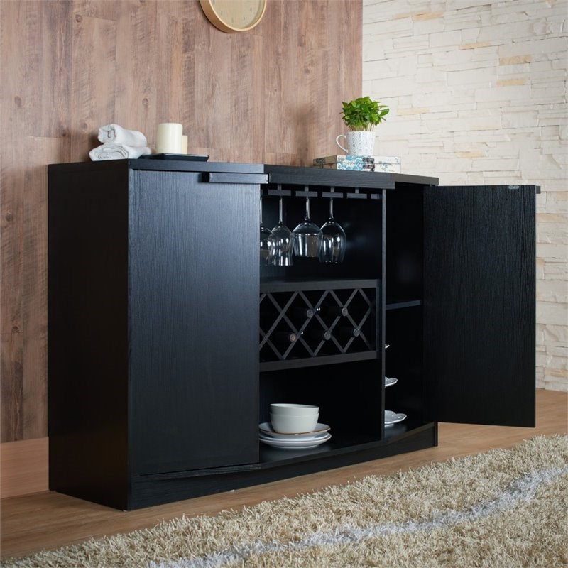 Furniture of America Bruno Contemporary Wood Multi-Storage Buffet in Black