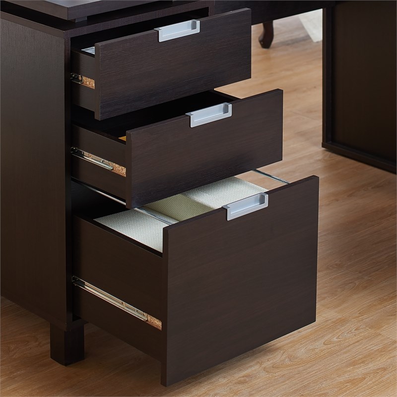 Furniture of America Nickolas Modern Wood 3-Drawer Office Desk in Espresso