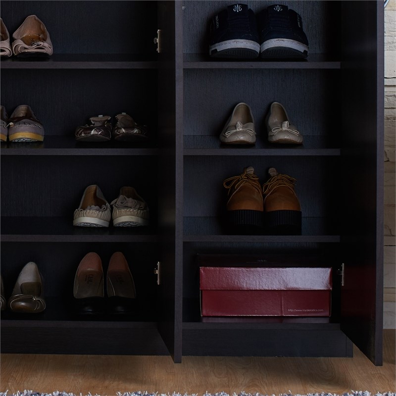 Furniture of America Morris Contemporary Wood Shoe Cabinet in Espresso