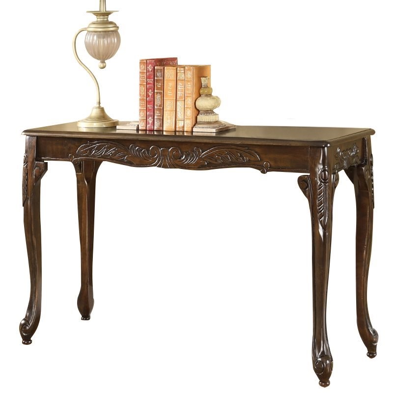 Furniture of America Alice Traditional Solid Wood Console Table in Dark Cherry