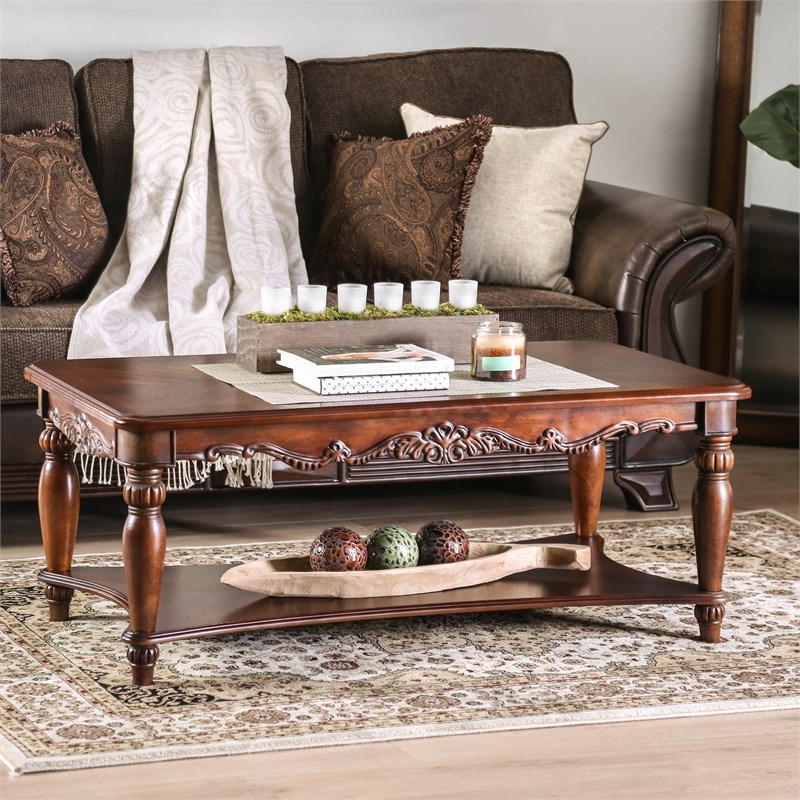 Furniture of America Garner Traditional Wood 4Piece Coffee Table Set