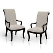 Furniture of America Gudrun Fabric Arm Chair in Espresso and Beige (Set of 2)