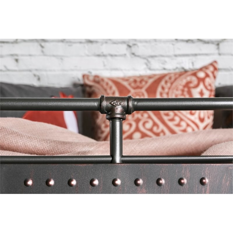 Furniture of America Bryon Metal Full over Queen Bunk Bed in Antique Black