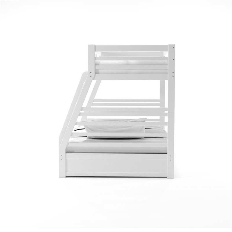 Furniture of America Tomi Wood Twin over Full Storage Bunk Bed in White