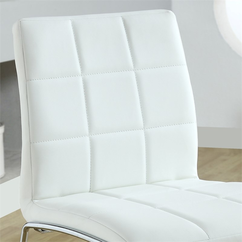 Furniture of America Poipen White Faux Leather Counter Height Chairs (Set of 2)