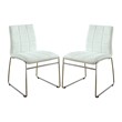 Furniture of America Poipen Faux Leather Dining Chairs in White (Set of 2)
