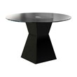 Furniture of America Dorazio Contemporary Round Glass Top Dining Table in Black