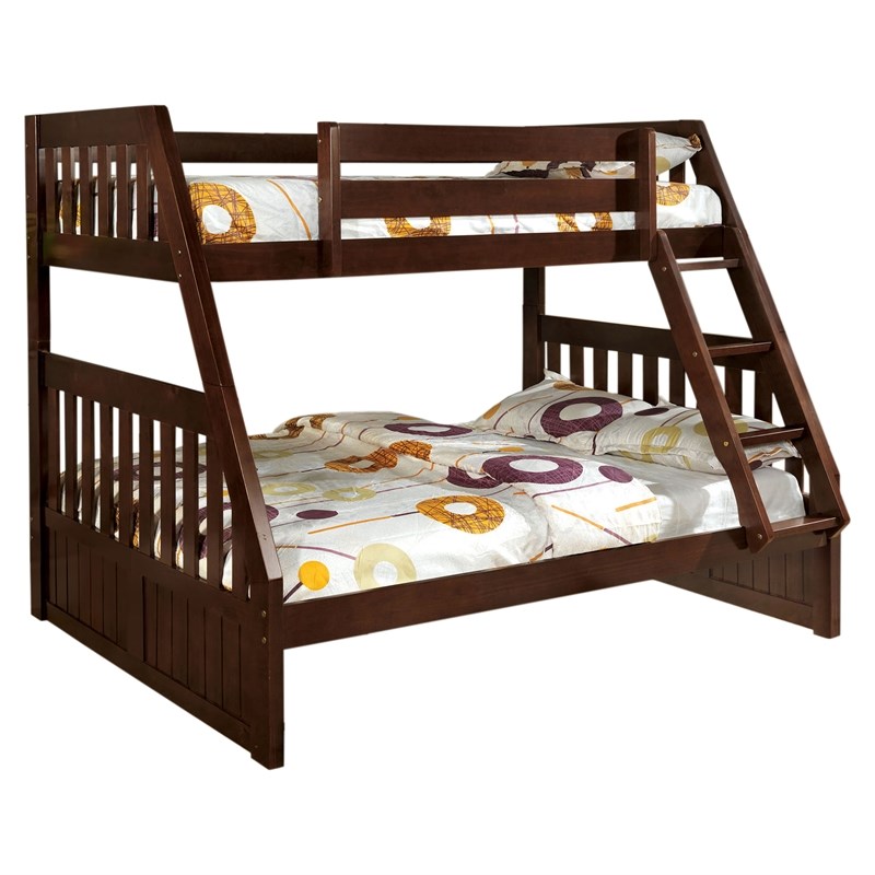 Full Bunk Bed In Dark Walnut Homesquare, Furniture Of America Twin Over Full Bunk Bed