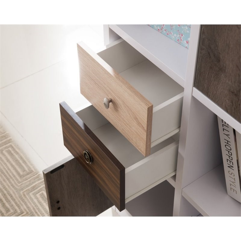 Furniture of America Newark Contemporary Wood 9-Cube Bookcase in White