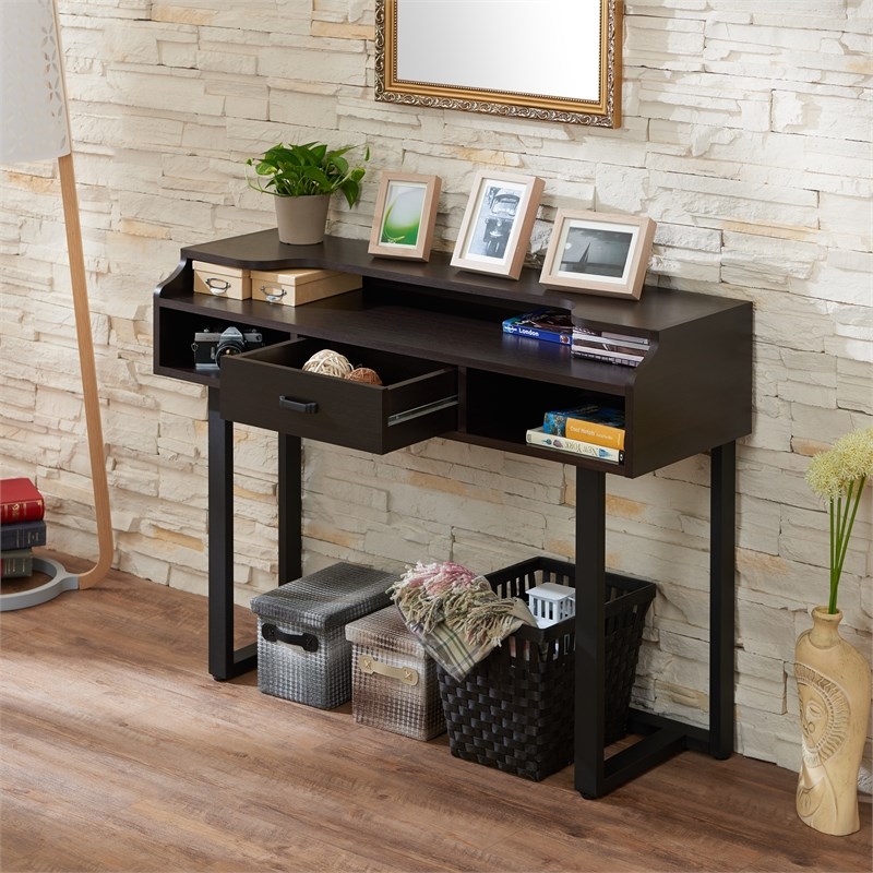 Furniture of America Kernet Contemporary Wood 1-Drawer Writing Desk in Espresso