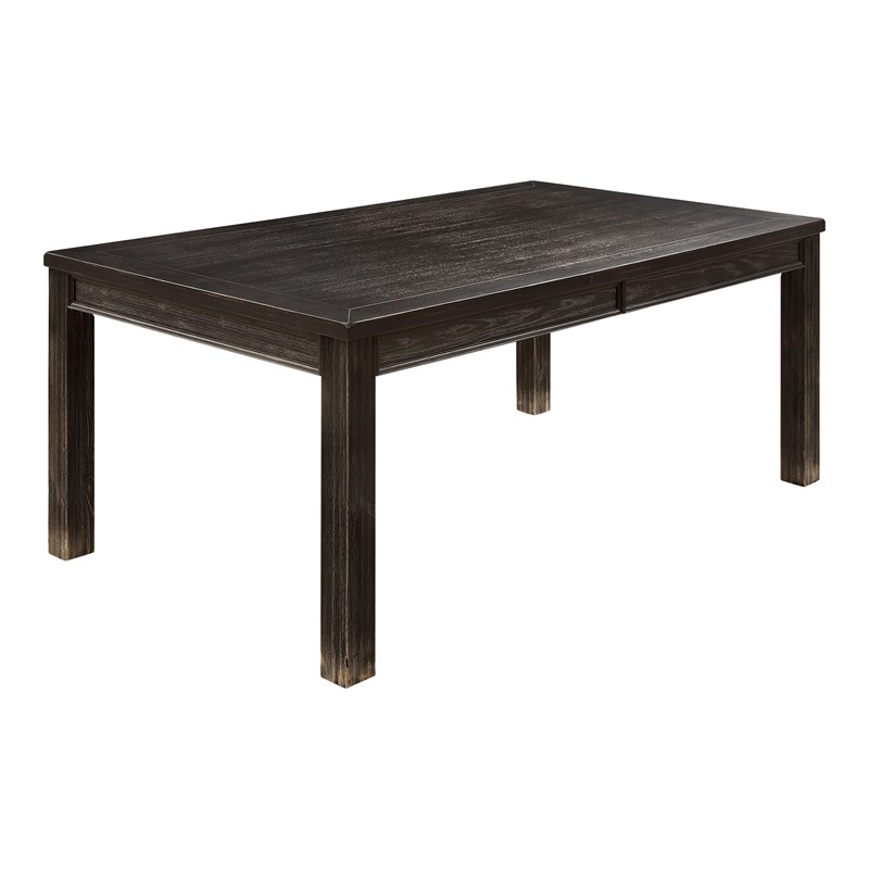 Furniture of America Sinuata Wood Rectangle Dining Table in Antique Black