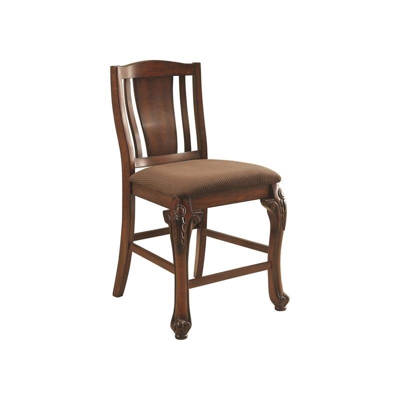 Furniture of America Jamis Wood Counter Height Chair in Brown Cherry (Set of 2)