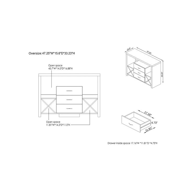 Furniture of America Dixen Wood Multi-Storage Buffet Server in Distressed Walnut